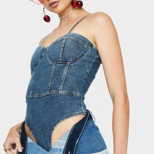 Dolls Kill Denim Mar Won't Forget Bodysuit